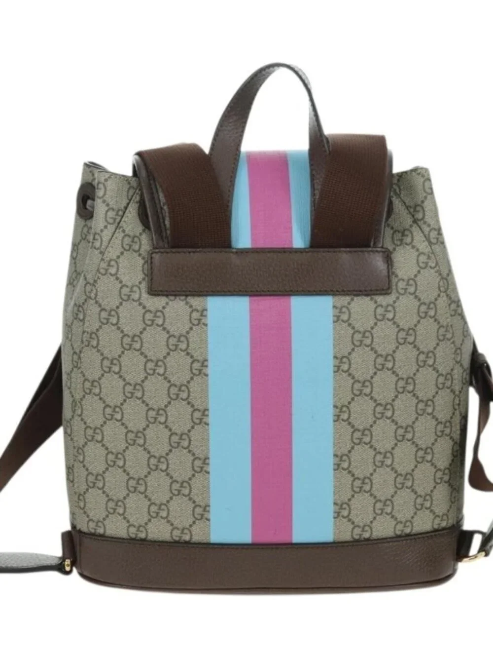 GUCCI GG Supreme Interlocking Backpack PVC Beige Gold 674147 Auth YKZ1279M